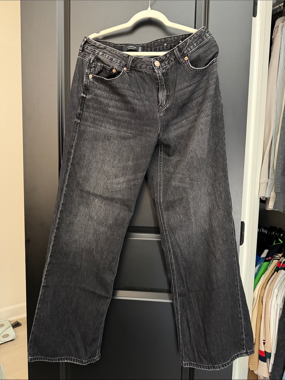stradivarius Black Wide-Leg Jeans